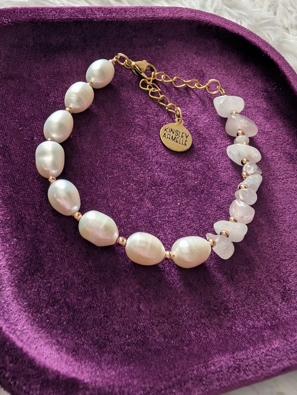 Kinsley Armelle Pearl & Quartz Bracelet